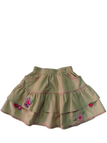 Albetta Cord Embroidered Skirt