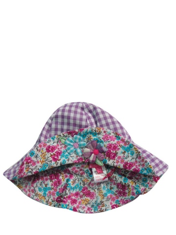 Albetta Gingham Flower Corsage Baby Hat