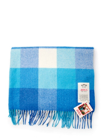 Avoca Blue Check Baby Blanket