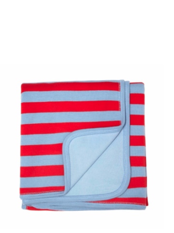 Bob and Blossom Sky Blue & Red Striped Blanket/Shawl