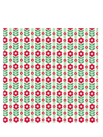 Retro Folk Flower Gift Wrap