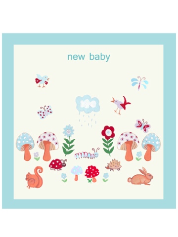 Woodland Scene New Baby Boy Card