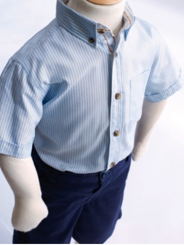 Little Legend Short Sleeved Shirt - Blue Stripe