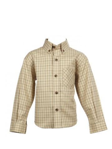 Little Legend Beige Cotton Checked Shirt
