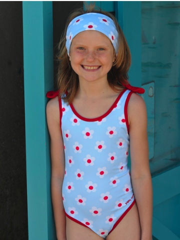 Mitty James Swimsuit - Sky Blue Daisy with Bow