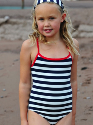 Mitty James Classic Swimsuit - Navy and White