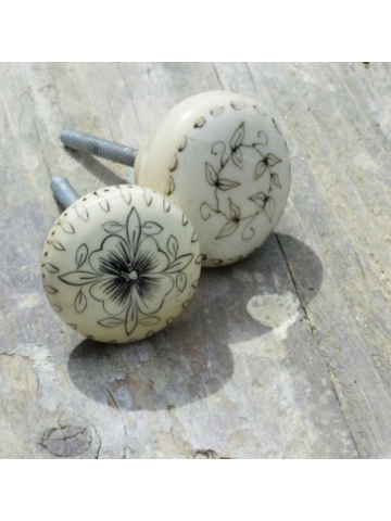 Hand Painted Bone Door Knobs