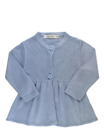 Lille Barn Bamboo Rib Detail Cardigan - Dusky Blue