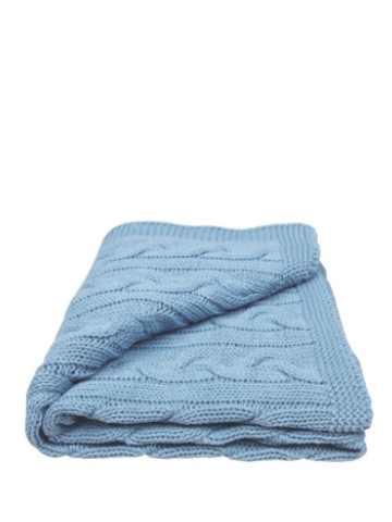Toffee Moon Cable Shawl - Periwinkle Blue